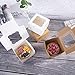 25 Pack Brown Bakery Box with Window 4x4x2.5 inch Eco-Friendly Paper Board Gift Packaging Boxes for Pastries, Cookies, Small Cakes, Pie, Cupcakes (Brown, 25)