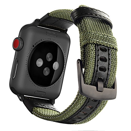 Maxjoy Compatible with Apple Watch Band, 42mm 44mm Nylon Watch Strap Replacement Bands with Metal Clasp Compatible with Apple iWatch Series 4 Series 3 Series 2 Series 1 Sport & Edition, Army Green