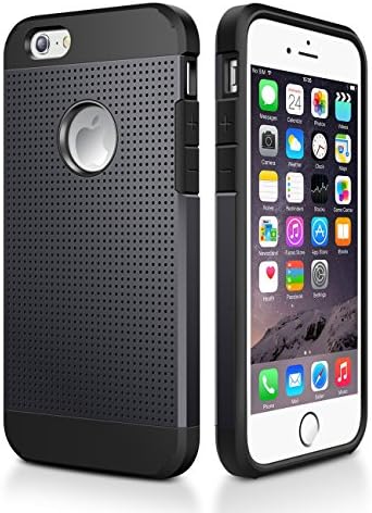 iPhone 6S Case,iPhone 6 Case,Geminiman[Flexible TPU Bumper&amp;Hard Solid PC Shell Back]Hybrid Dual Layer Slim Fit Heavy Duty Protection Cover For iPhone 6S 6 4.7 Inch-Black