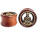 8mm-22mm Brass Buddha Dangle Wood Ear Gauges Piercing Flesh Tunnels Plugs Statement Earrings