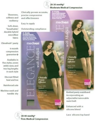 Mediven Elegance Pantyhose 30-40 mmHg Closed Toe (Petite VII, Beige)