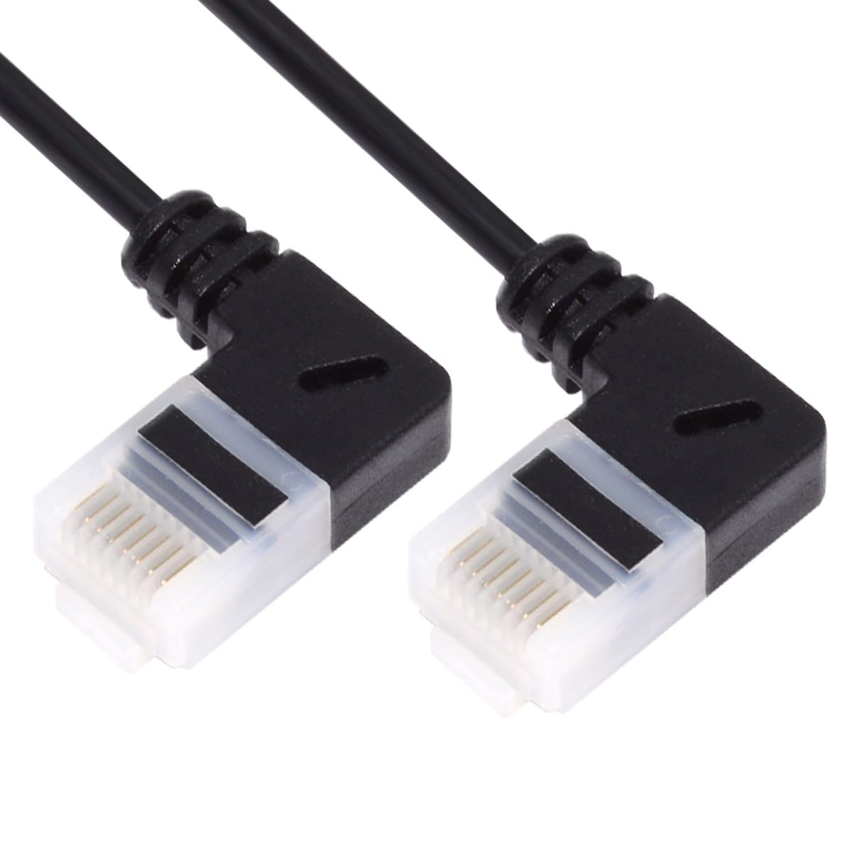 CY Ultra Thin Slim Cat6 Ethernet Cable RJ45 Right Angled 25cm UTP Network Cable Patch Cord 90 Degree Cat6a Lan for Laptop Router TV BOX
