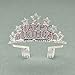 SWEETV Happy Birthday Tiara Crown for Girls & Women, Rhinestone Bday Crown with Comb, Crystal Birthday Party Hat Gift Princess Headpieces, Pink