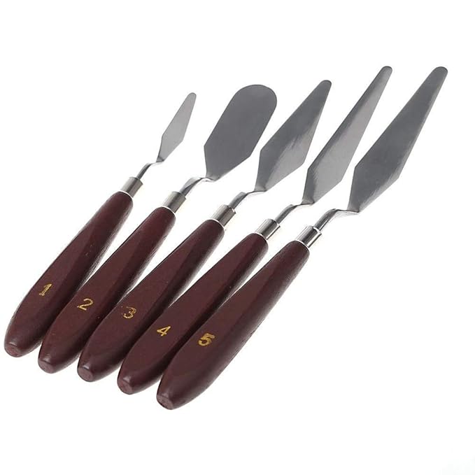 Qatalitic Set of 5 Painting Knives of Various Sizes & Shapes