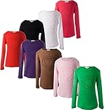 Ipuang Girls' Heart-shaped Long Sleeve T-Shirt
