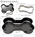 PreOkupied Dog Bone Cake Pan, Including Dog Bone Cookie Cutter, Dark Grey Carbon Steel, 30.5 x 21.6 x 5.1 cm