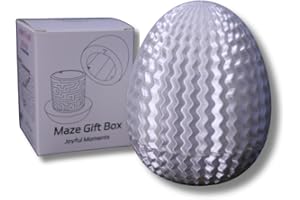 JHBEEY Egg-Shaped Maze Gift Box - Money Box for Cash Gifts, Puzzle Box for Boys & Girls, Easter Gift Box with Hidden Compartments, Easter Present for Birthdays, Christmas & Special Occasions (White)