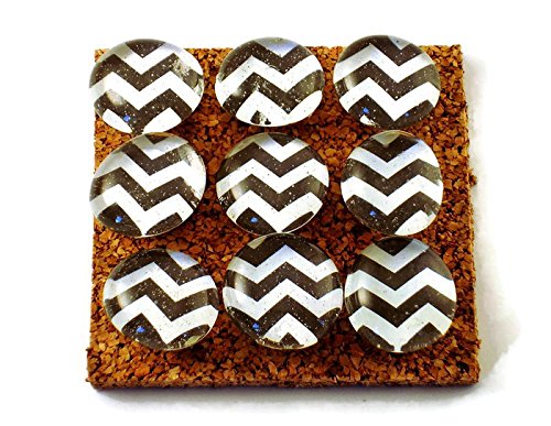 Push Pins for Memo Board in Black Chevron (P124)