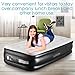 Lunvon Twin Air Mattress Guest Durable Inflatable Airbed Blow Up Elevated Raised Air Bed with Built-in Electric Air Pump, Storage Bad and Repair Patches Included, Height 18.5 inche, 2-Year Guarantee