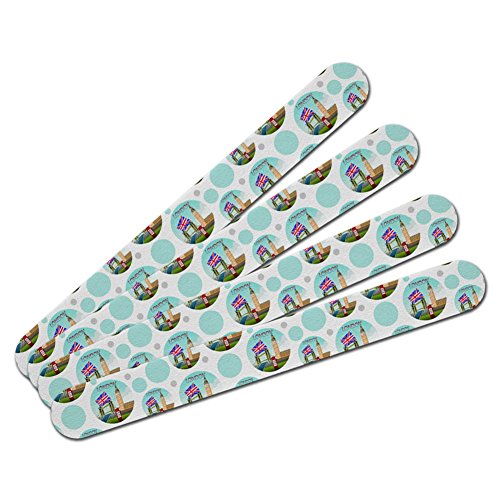 Double-Sided Nail File Emery Board Set 4 Pack - Places and Things - London England UK Big Ben Bridge