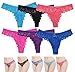 6 Pack Women Thongs Panty Bow Lace Cheeky Thongs Underwear