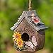 Butterfly and Flowers Welcome Decorative Hand-Painted Bird House primary