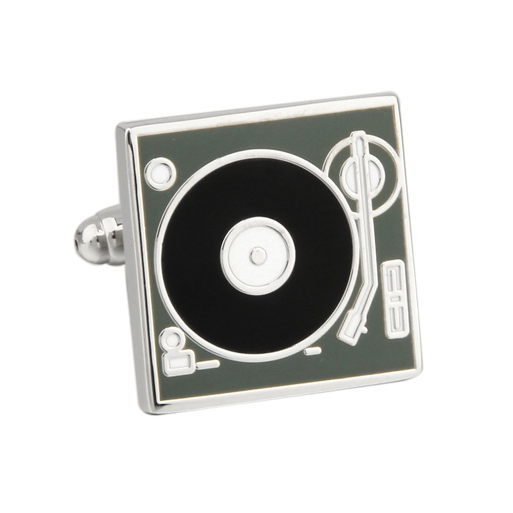 Dj Stereo Vinyl Retro Lp Record Player Deck Cufflinks