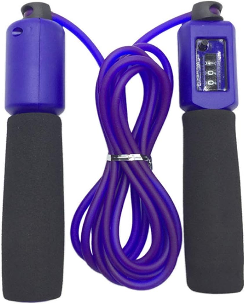 Jumping Ropes Skipping Rope with Foam Handle/Adjustable Jump Ropes with Counter Blue