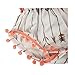 White Baby Rompers Girl - Arrow Pompom Baby Girl Clothes with Headband（6-12 Months）