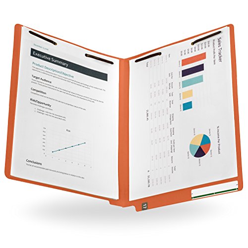 50 End Tab File Folders, Reinforced End Tab, 50 PACK (Orange) - Thumbnail 3