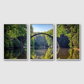 Framed Canvas Wall Art for Living Room, Bedroom Beautiful Nature Norway Landscape Canvas Prints for Modern Home Decoration Ready to Hang - 16"x24"x3 Panels