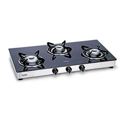 Buy Glen 3 Burner Glass Gas Stove 1033 Xl Drip Tray Manual Ignition Cooktop Online At Low Prices In India Amazon In