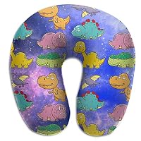 KIENGG Apatosaurus Free Dinosaur Memory Foam U-Shaped Pillow,Novelty Travel Rest Pillow for Neck Pain,Breathable Soft Comfortable Adjustable