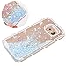Samsung Galaxy S7 Edge case,Crosstree Liquid, Appmax Cool Quicksand Moving Stars Bling Glitter Floating Dynamic Flowing Case Liquid Cover for galaxy s7 edge. (Heart Blue)