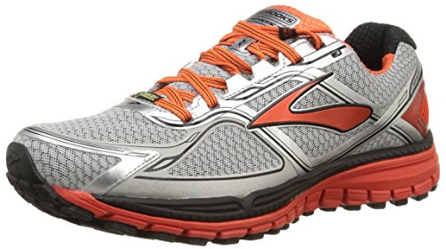 Brooks ghost 8 gtx running shoe - men s silver / poinciana / blac…