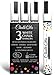 White Chalk Markers - Use on Chalkboard, Windows, Blackboard, Signs, Glass, Bistro - Pack of 3 chalk pens - Water based wet wipe erasable pen - 4.5 mm Reversible bullet & chisel Tip primary
