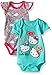 Hello Kitty Baby Girls' 2 Pack Bodysuit with Allover Animal Print