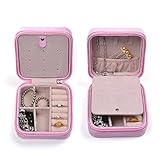 KLOUD City Pink Color Travel Jewelry Box Organizer Display Storage Case for Rings Earrings Necklace(Pink)