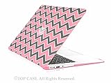 TopCase Chevron Series Gray Insert Pink Ultra Slim Light Weight Rubberized Hard Case Cover for Macbook Air 13