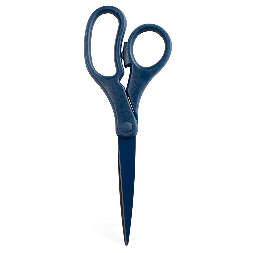 JAM PAPER Multi-Purpose Precision Scissors - 203.2 mm - Navy Blue - Ergonomic Handle & Stainless Steel Blades - Sold Individually