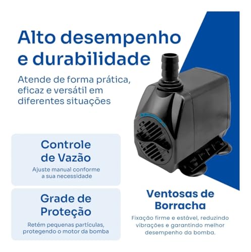 Bomba Submersa 2000L/h 2m Lagos Recalque Fontes Aquários Cascata Chafariz Motor Água Doce Salgada Marinho Fonte Hidroponia Aquaponia 220V