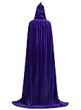 Seoclod Unisex Hooded Cloak Full Length Long Velvet