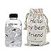 Fecihor Glass Water Bottle with Penguin Print -- Glass Beverage Bottles with Lids for Juicing or Beverage Storage Ideal Gift -600ml/21.2oz - Set of 1