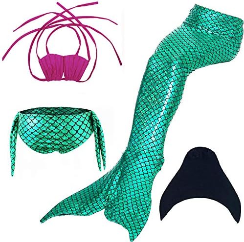 DOTOFIN Mermaid Tails, Swimsuit with Fin, Swimming Costume, Swimwear with Monofin, Girls Swimmable Mermaid Tail Swimsuit