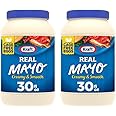 Kraft Real Mayo Creamy & Smooth Mayonnaise - Classic Spreadable Condiment for Sandwiches, Salads and Dips, Made with Cage-Free Eggs, For a Keto and Low Carb Lifestyle, 30 fl oz Jar (Pack of 2)