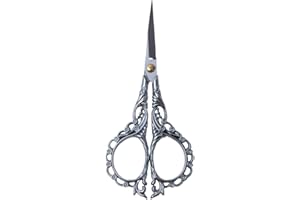 NOVAL Professional Vintage European Nail Art Scissors - Stainless Steel Nail Decoration Tools (Silver)