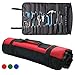 WILNARA 37 Pockets Tool Roll Pouch Bag -Waterproof Wrench Storage Roll Up Organizer Bag for Electrician and Garden (Red)