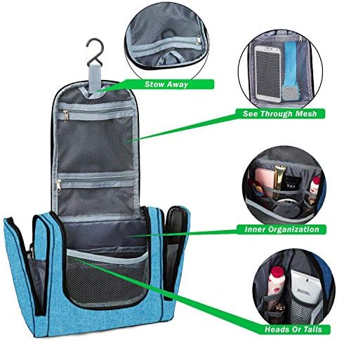 Bago Hanging Toiletry Bag For Women & Men - Leak Proof Travel Bags for Toiletries with Hanging Hook & Inner Organization to Keep Items From Moving - Pack Like a PRO (Snow Blue) 6 Bago Hanging Toiletry Bag For Women & Men - Leak Proof Travel Bags for Toiletries with Hanging Hook & Inner Organization to Keep Items From Moving - Pack Like a PRO (Snow Blue)