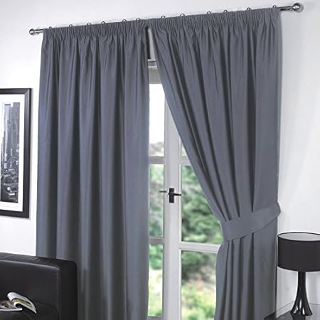 Dreamscene Pencil Pleat Blackout Curtains Set Of 2 Thermal Tape