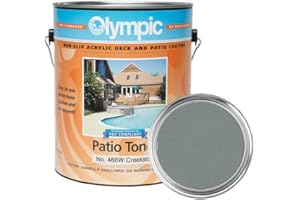 KELLEY TECHNICAL COATINGS Olympic Patio Tones - Creekstone - 1 Gallon - Non-slip acrylic deck and patio coating, concrete restorer.