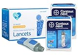 Contour NEXT Blood Glucose Test Strips, 100 Count + 100 O'WELL Lancets