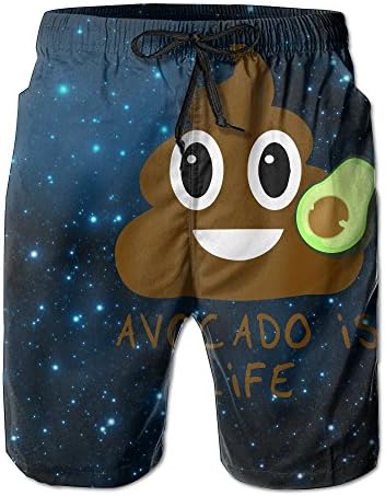 Avocado Is Life Poop Emoj Boys' Quick Dry Watershorts With Pockets