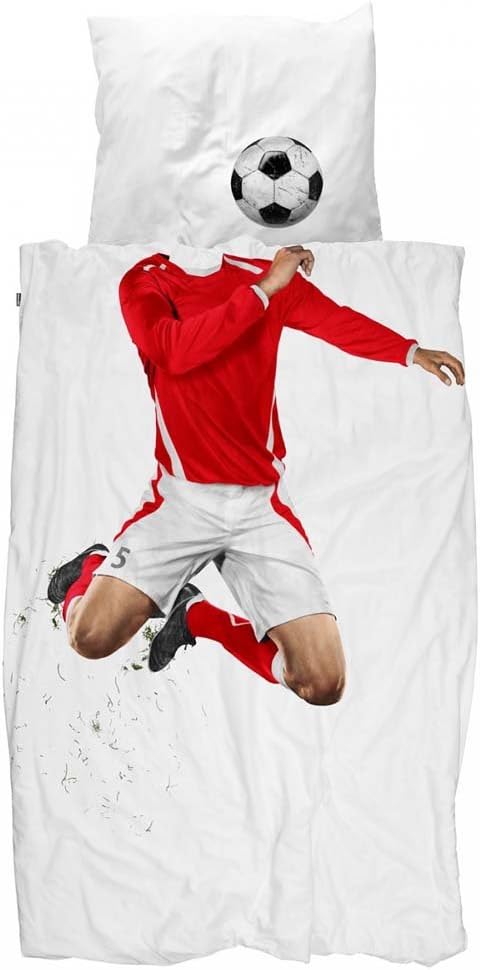 SnurkFootball professional bed linen made of percale cotton in red
