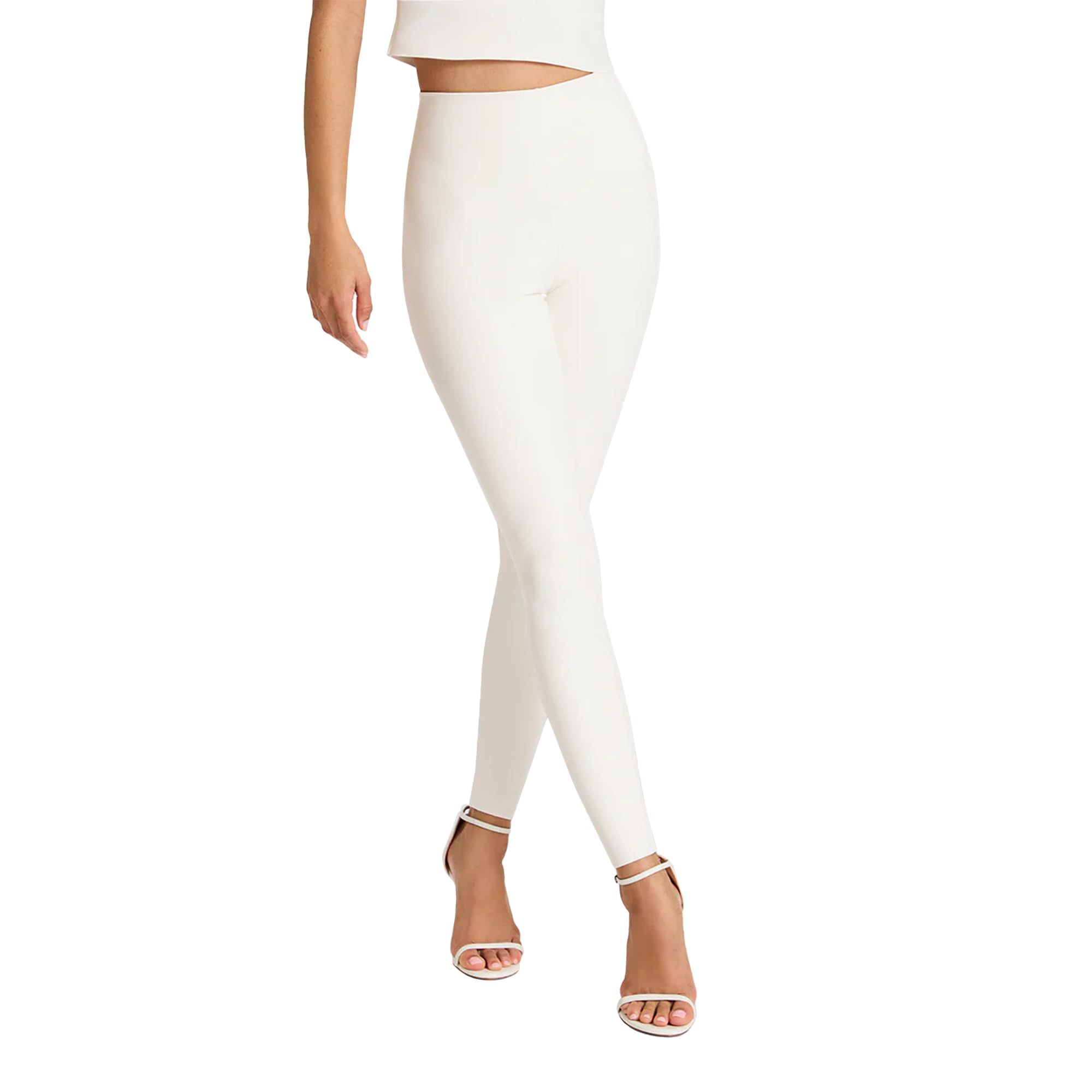 Photo 1 of commando - Faux Leather Leggings | Sculpting Yet Soft & Flexible | Raw-Cut Finish | Machine Washable, Retains Shape & Color White