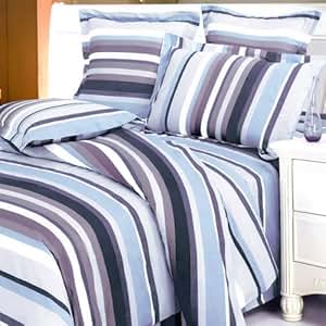 Amazon.com: Blancho Bedding - [Blue Purple Stripes] Luxury