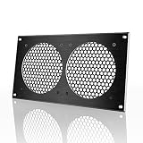 AC Infinity Ventilation Grille, for PC Computer AV Electronic Cabinets, Also mounts Two 120mm Fans