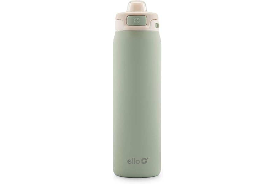 Ello Pop & Fill Insulated Stainless Steel Water Bottle with Quick Fill Lid, Leakproof Locking, Sip or Chug Spout, BPA-Free, D Book