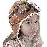 Toddlers Baby Girls and Boys Crochet Earflap Pilot Hats Beanie Cap Winter Warm Knit Caps Ear Protection Cap