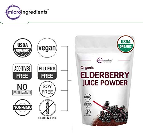 Organic European Black Elderberry Juice Powder, 4 Ounce, Cold Pressed, Flash Pasteurized for Safety, Supports Immune… - Image 5