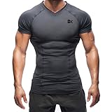 BROKIG Mens Gym Muscle Shirts Workout Compression Tee Bodybuilding Base Layers